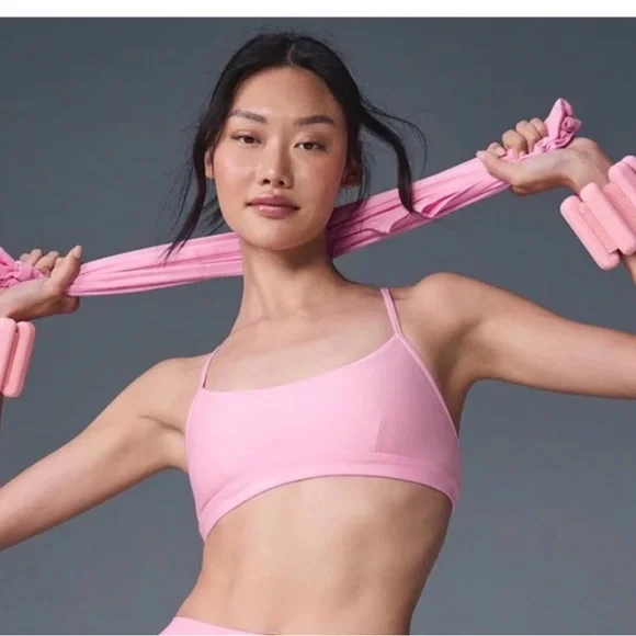 ALO Yoga Light Pink Sports Bra - Picture 1 of 3